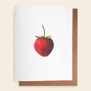 Carte fraise - carte vierge, carte d'anniversaire, carte de jardinage, carte de voeux