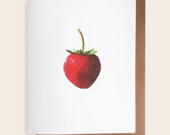Carte fraise - carte vierge, carte d'anniversaire, carte de jardinage, carte de voeux