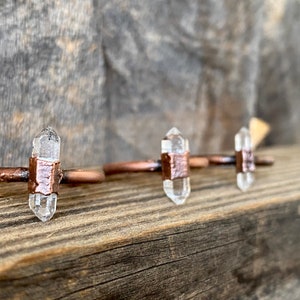 Double terminated Herkimer Diamond Copper Ring | Quartz Crystal | Copper Ring |