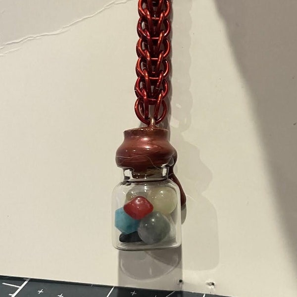 Small Trinket Jar Chainmail Keychain