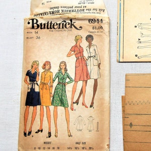 1970s misses size 14 dress pattern. Uncut Butterick #6944 from the early 1970s.