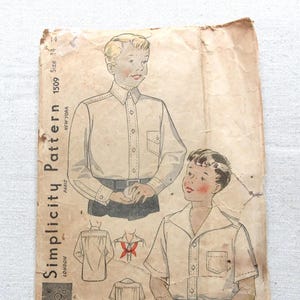 1930s Boys Shirt Pattern, Size 14 Breast 32: Used Simplicity 1509 missing the N piece.
