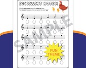 Eggcellent Notes | Music Worksheet Printable for Kids | Treble & Bass Clef Note Naming Game