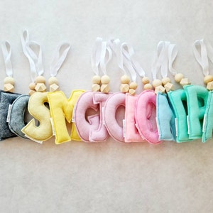 Felt fabric letters, Alphabet, Felt craft, Hanger, Kids room decor, Baby gift, Newborn gift