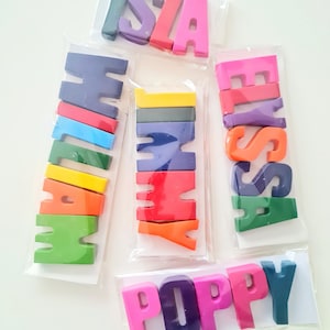 Letter Crayons, Crayon names, Custom names, Party favours, Kids gifts, Personalised names, Brights, Pastels, Learning crayons