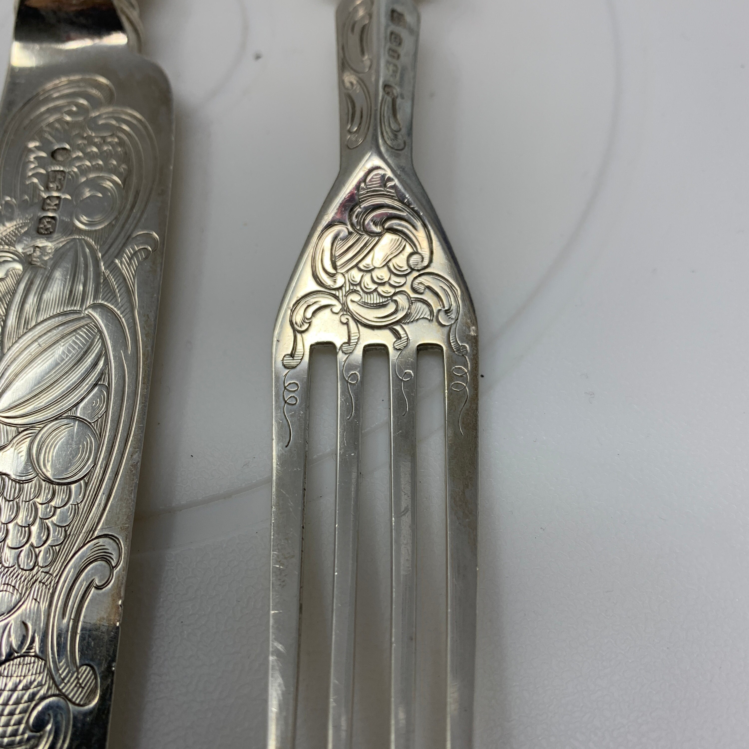 Sterling Silver Wedding Cake Knife and Fork Set With Hallmarks Etsy UK