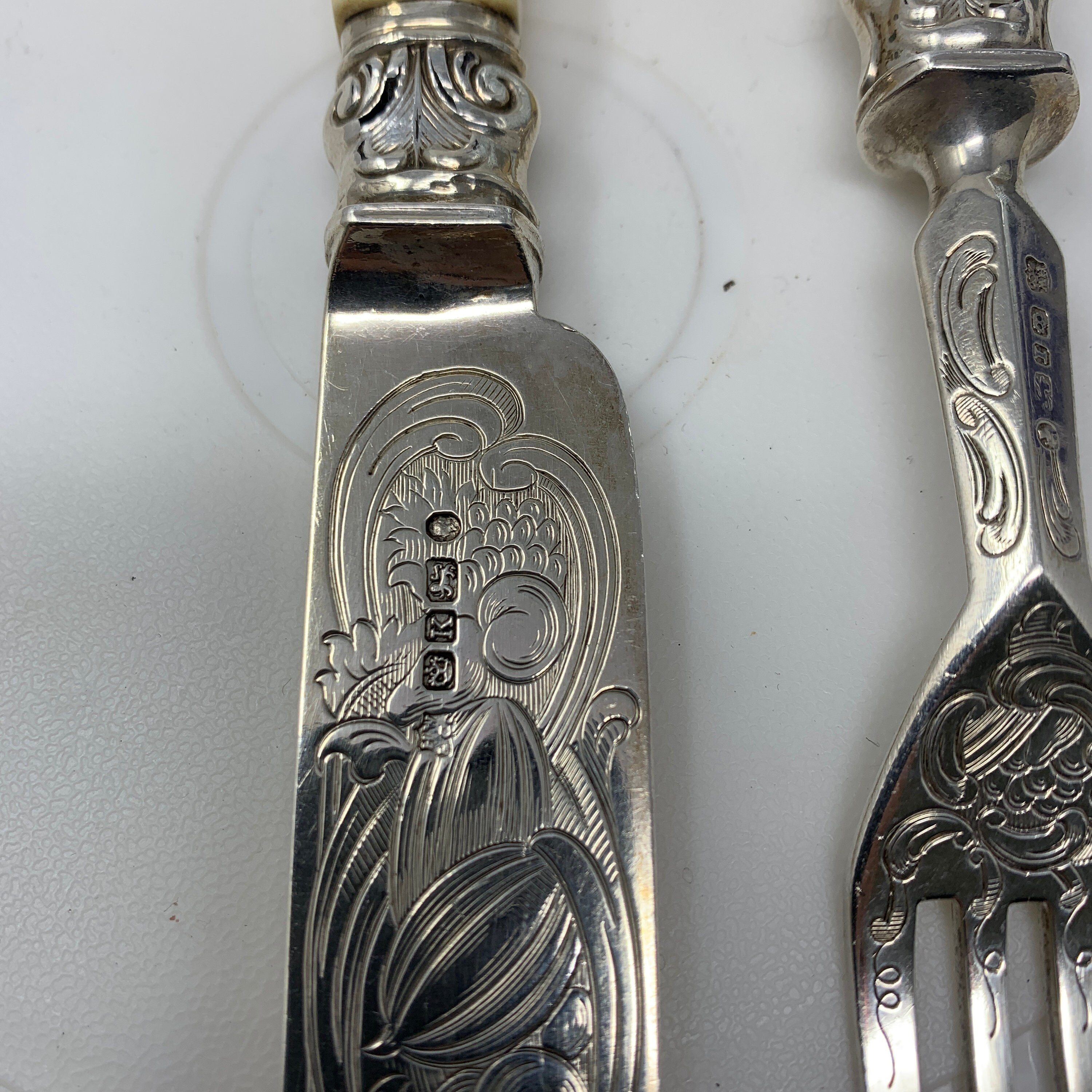 Sterling Silver Wedding Cake Knife and Fork Set With Hallmarks Etsy UK