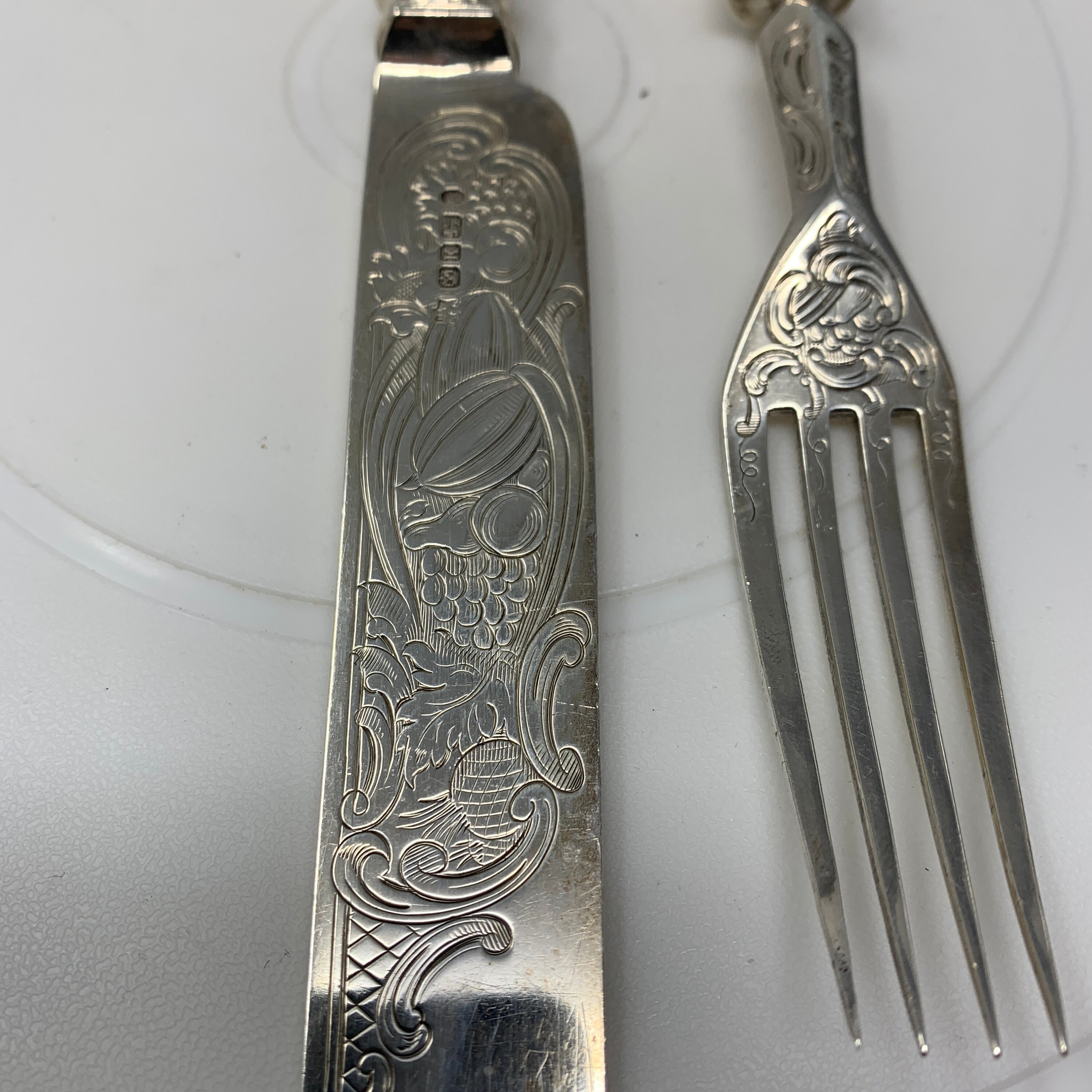 Sterling Silver Wedding Cake Knife and Fork Set With Hallmarks Etsy UK