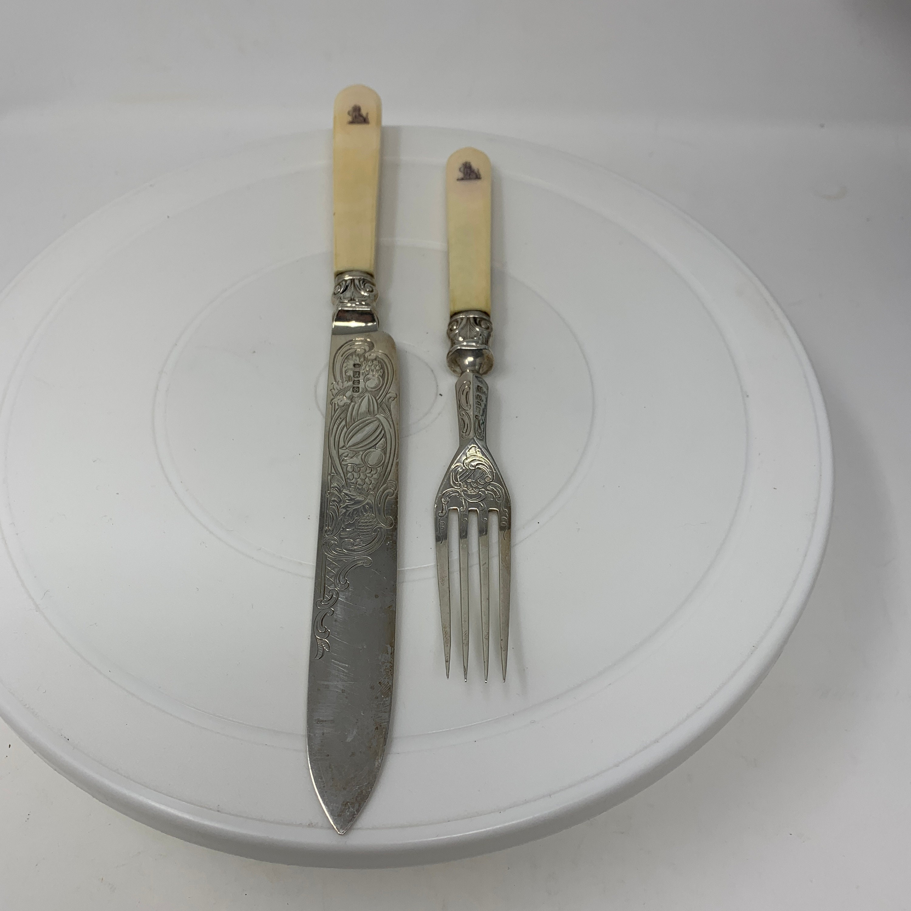 Sterling Silver Wedding Cake Knife and Fork Set With Hallmarks Etsy UK