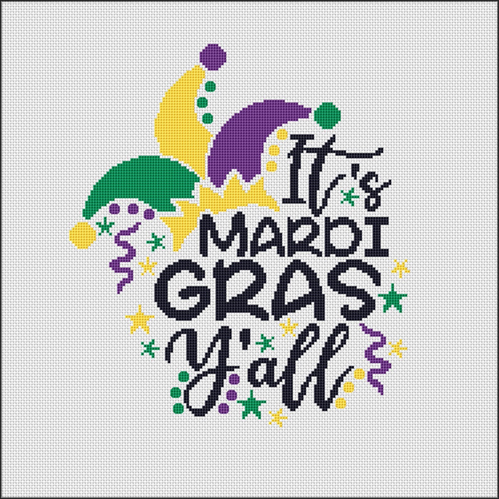 Mardi Gras cross stitch pattern Fleur De Lis cross stitch | Etsy