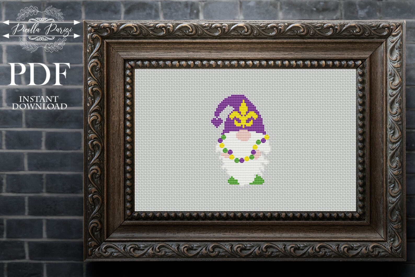 Mardi Gras cross stitch pattern Small cross stitch pattern | Etsy