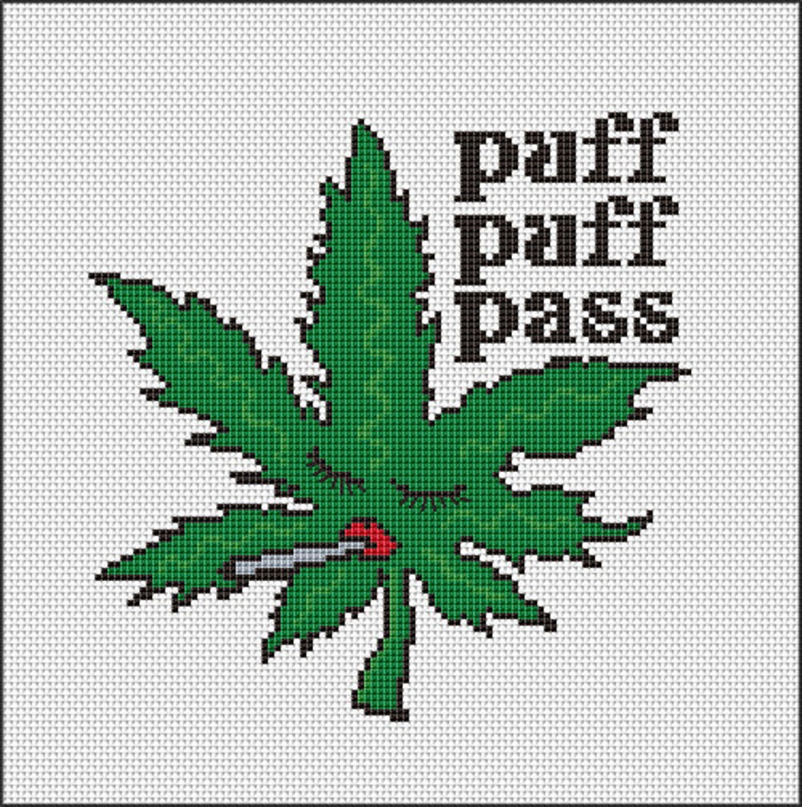 Weed cross stitch pattern Funny cross stitch pattern Etsy