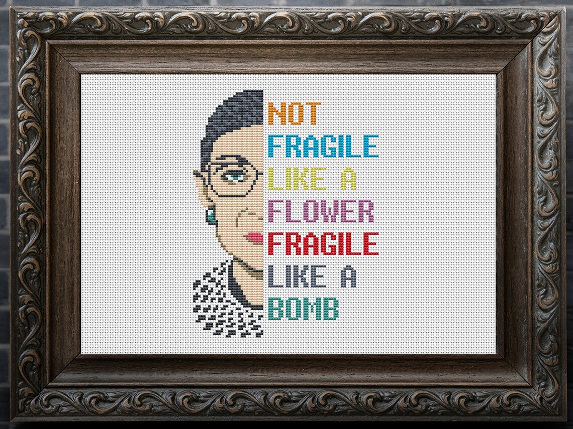 Ruth Bader Ginsburg Cross Stitch Pattern Female Cross ...
