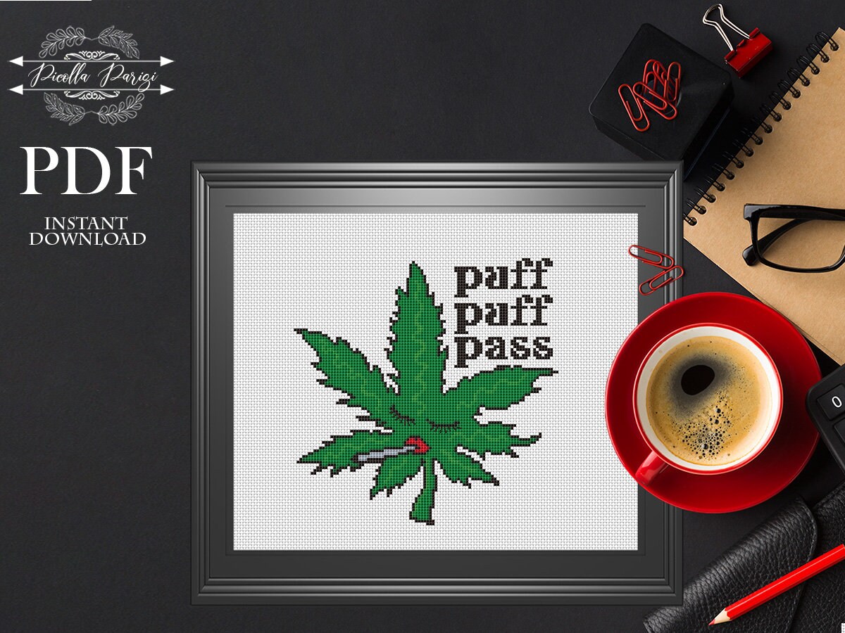 Weed cross stitch pattern Funny cross stitch pattern Etsy