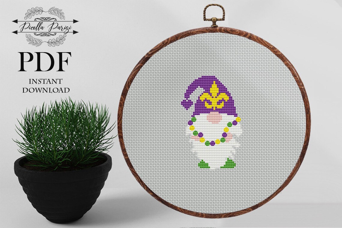 Mardi Gras cross stitch pattern Small cross stitch pattern | Etsy