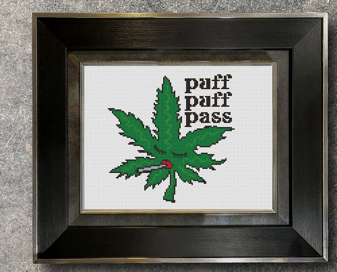 Weed cross stitch pattern Funny cross stitch pattern Etsy