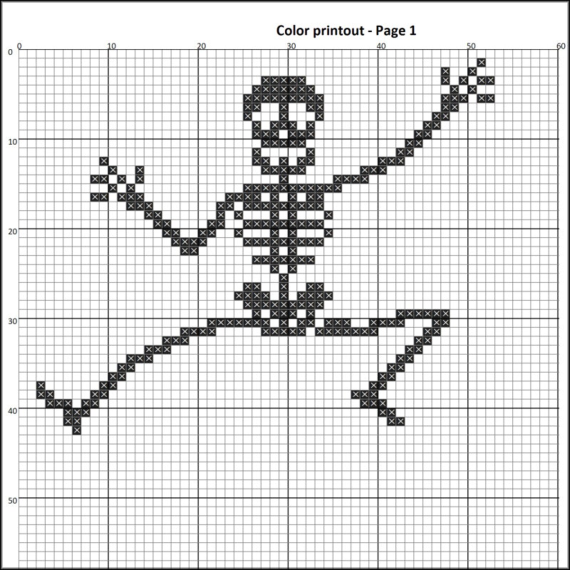 Halloween Modern Cross Stitch Pattern Skeleton cross stitch | Etsy