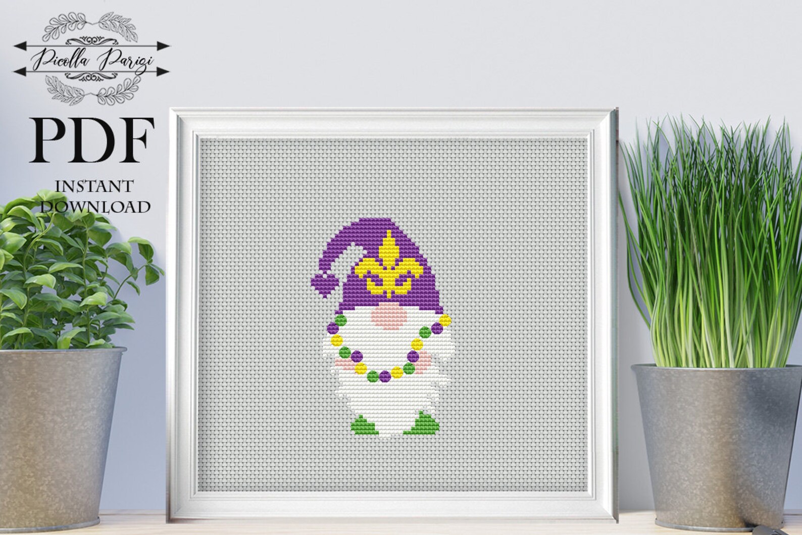 Mardi Gras cross stitch pattern Small cross stitch pattern | Etsy