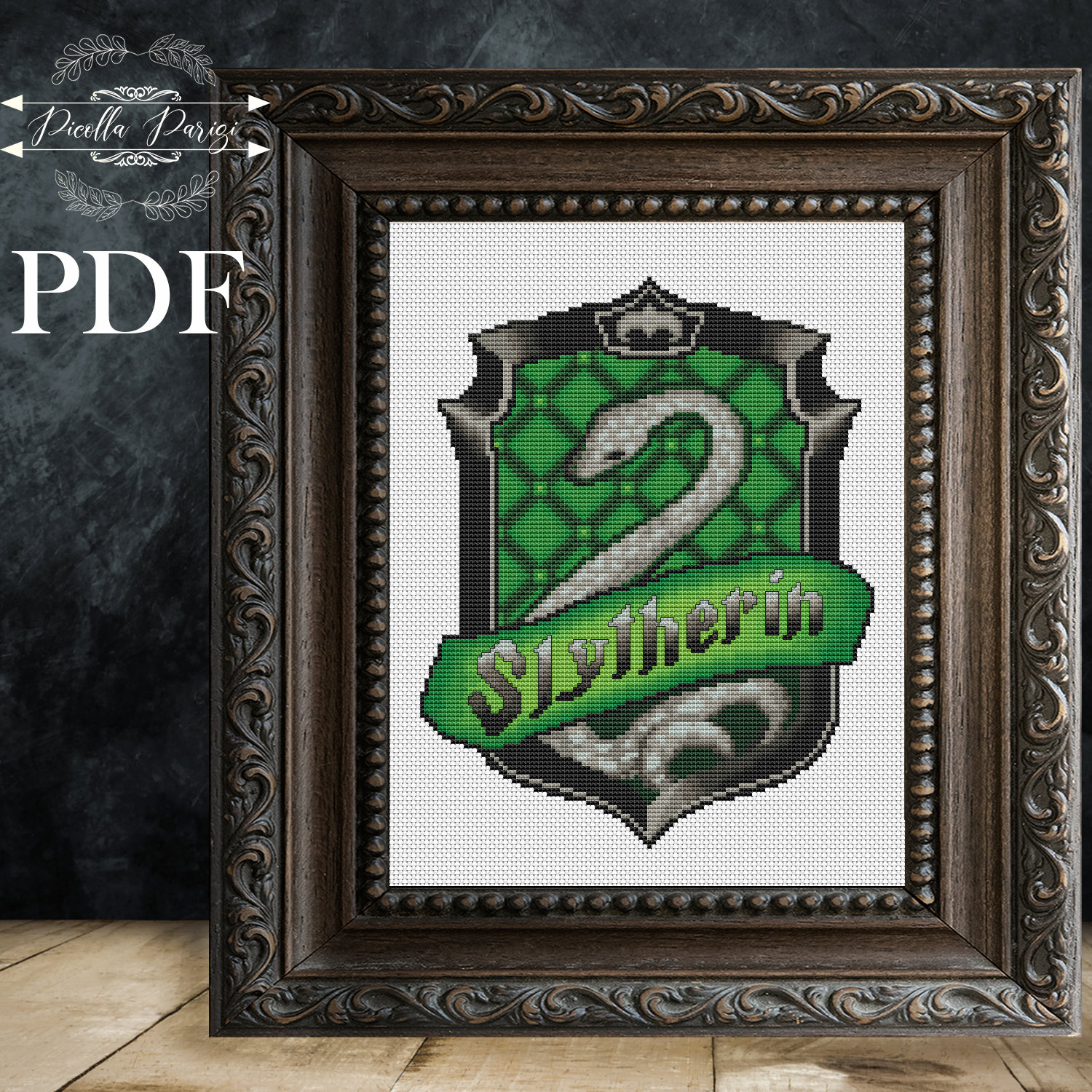 Harry Potter cross stitch pattern Slytherin cross stitch | Etsy