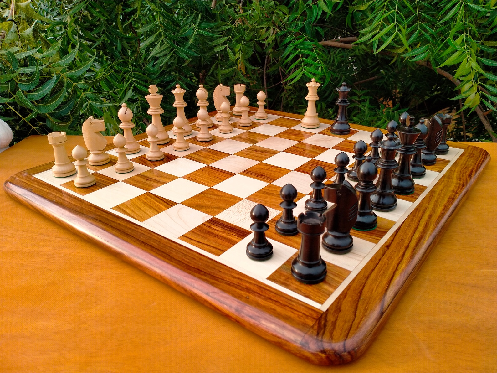 21''x21'' Inche RoseWood Flat Chess Board With Etsy