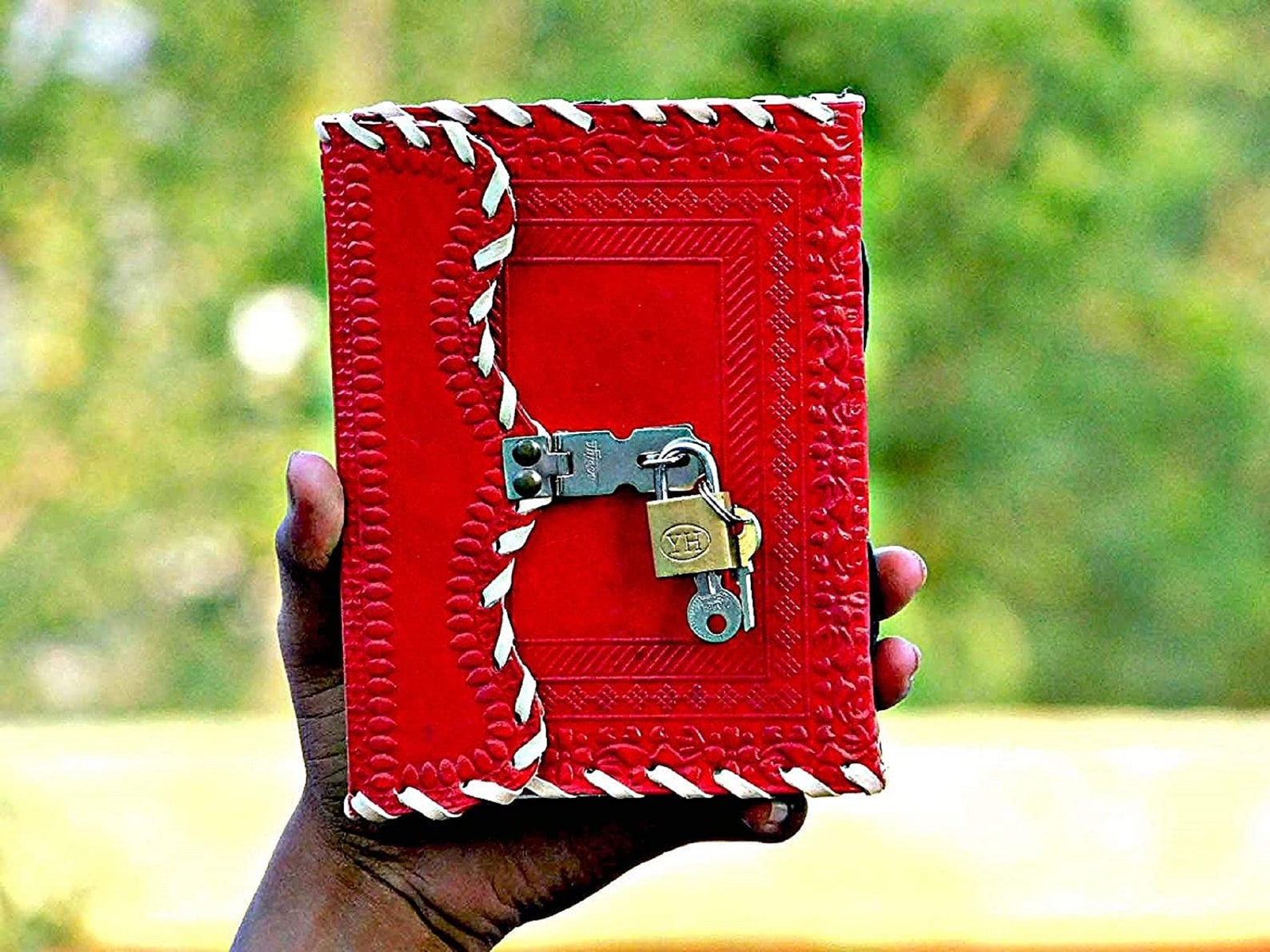 Handmade Leather RED Personal Diary Lock & Key Diary Etsy