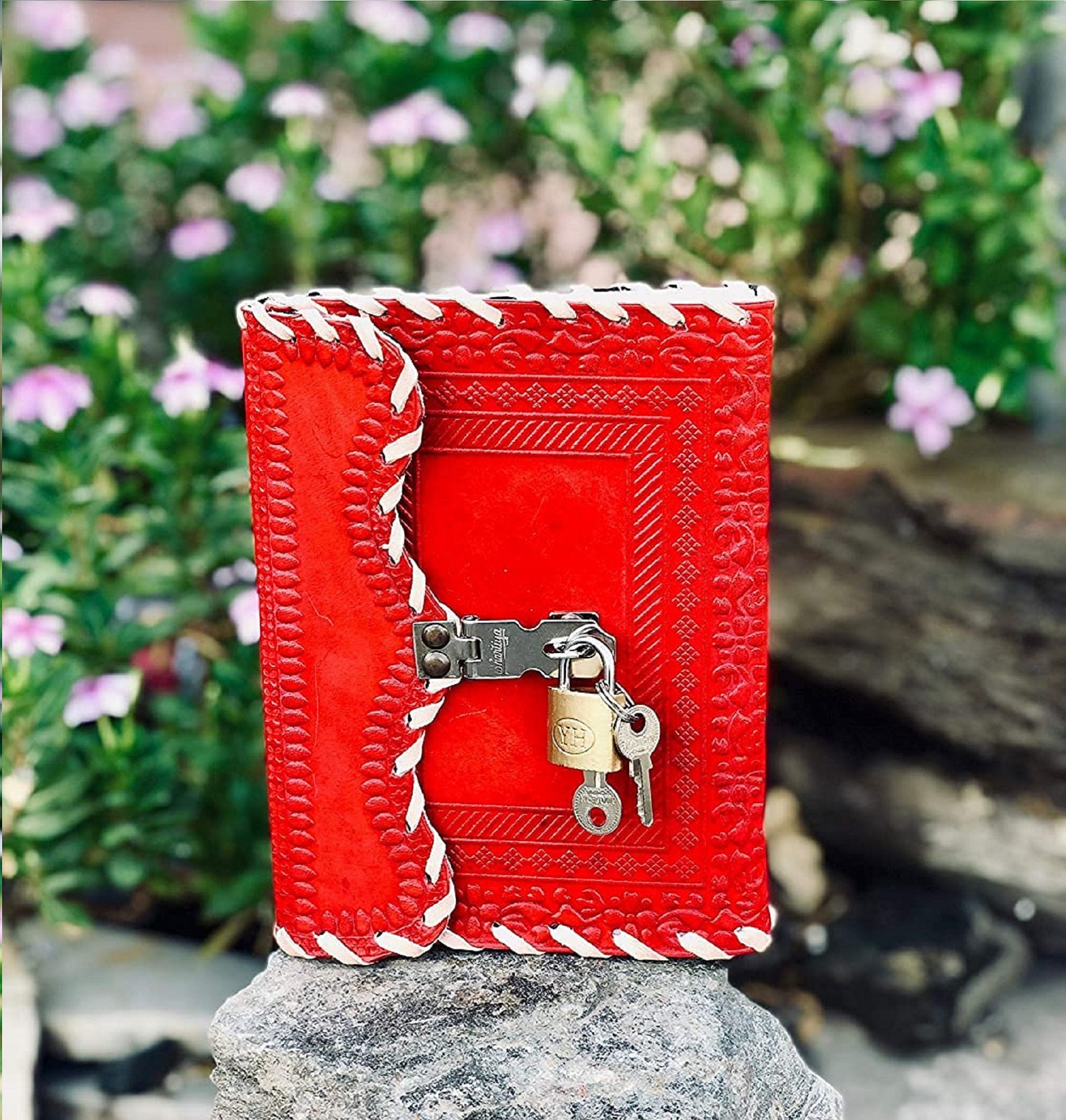 Handmade Leather RED Personal Diary Lock & Key Diary Etsy