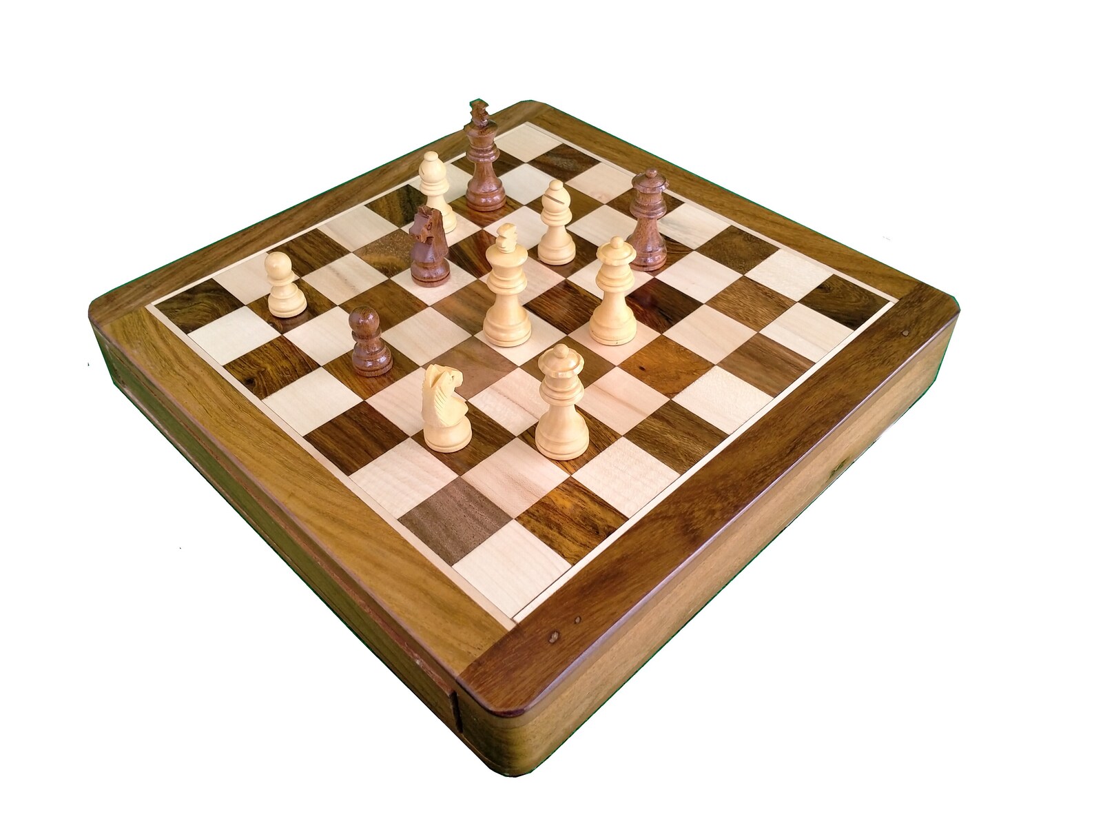 Indian Handmade Wooden Chess Board Set with Storage Etsy