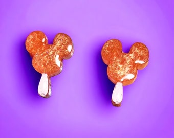 Orange Parks Bar Mouse ears Earrings | Mickey Earring | Disney Halloween Earrings | Disney Earrings | Halloween Earrings | Disney Park snack