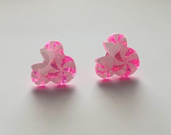Pink Santa Baby Mouse ears Earrings | Mickey Christmas Earrings | Disney Christmas | Disney Earrings | Christmas Earrings | Mickey Earrings