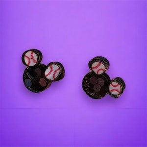 Batter up Fantasmic Mouse | Disney Sports gift Earrings |Mouse ears Earrings | Baseball Earrings | Disney Inspired | Disney earrings