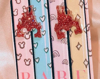 Castle Cut Mouse / Pendientes del Castillo de Disney / Pendientes de orejas de ratón / Pendientes del Castillo de Disneyland / Pendientes de Disney / Castillo WDW / Pendiente del Castillo