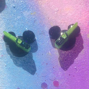 Space Mouse ears Earrings | Mickey Earrings | Disney Inspired | Disney Earrings | Glitter Earrings | Mickey| Enchanted Babe