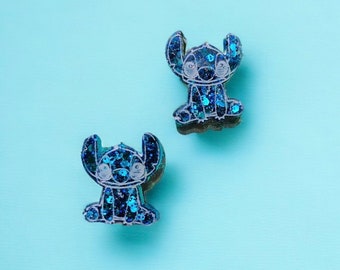 Angry Cute Blue Creature Earrings | Handmade Earrings | Disney Inspired | Disney Earrings | Glitter Earrings | Mickey| Disney Babe | Stitch
