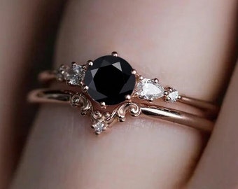 F&T JEWEL Black Onyx Jewelry Vintage Ring Engagement Rings For Women Wedding Bridal rings F&T JEWEL Black Onyx Jewelry Vintage Ring Engagement Rings For Women Wedding Bridal rings
