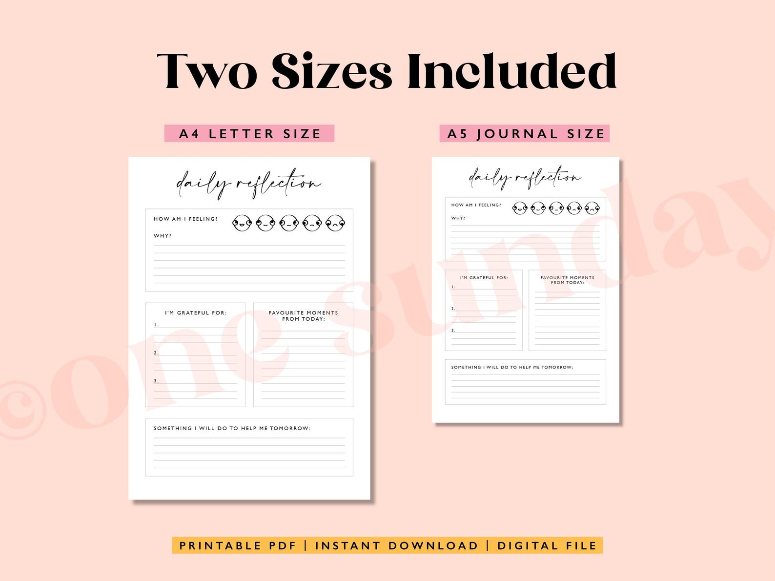 Daily Reflection Journal Page: A5 Printable (PDF Download) - Etsy