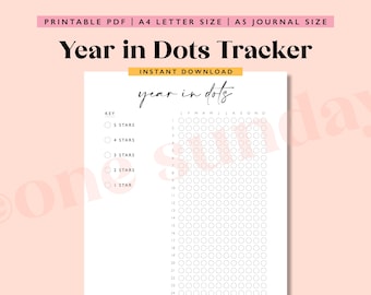 Year in Dots Tracker Journal: A5 Printable (Digital Download)