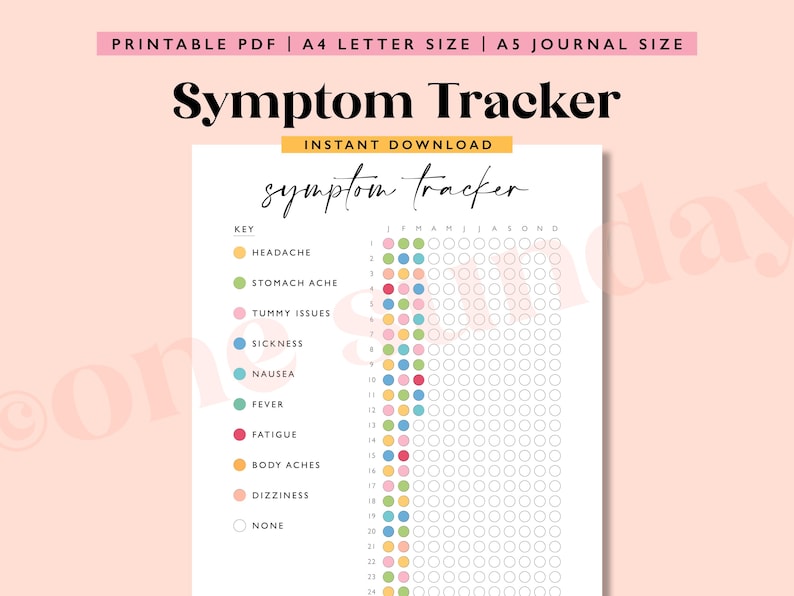 Symptom Tracker: Printable Health Journal (A4/A5 PDF) - Etsy