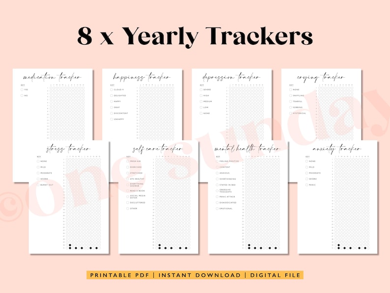 Mental Health Tracker Bundle: Printable Journal Pages (A5, A4 Digital ...