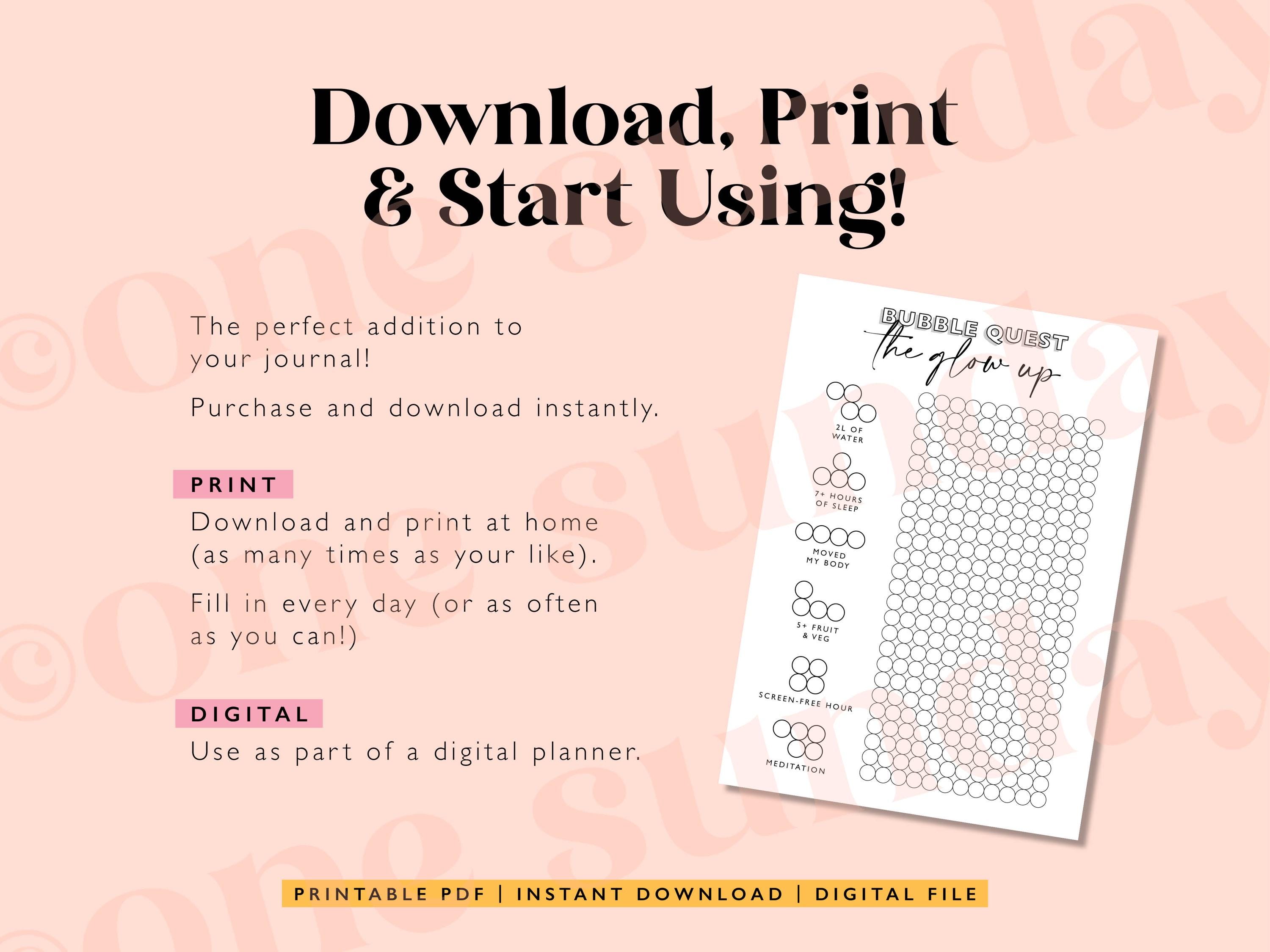 Self Care Tracker: Printable Habit Journal Page (A4/A5 PDF Download - Etsy