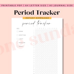 Diário de controle de período, um ano em pontos, rastreador de período, página de diário A5 para impressão, rastreador de período digital, rastreador de período para impressão