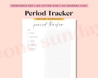 Period Tracker Journal: A5 Printable, Year in Dots (Digital Download)