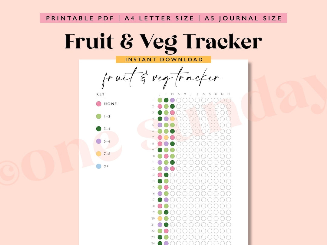 Fruit & Veg Tracker: A5 Printable Journal Page (PDF Download) - Etsy