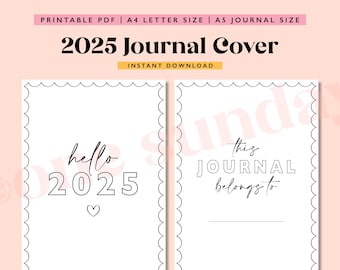 2025 Cover Page, 2025 Journal Page, 2025 Planner Cover, Printable Title Page, Printable Cover Page, A5 Journal Title Page, Bullet Journal