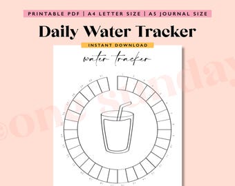 Monthly Water Tracker: A5 Journal Printable (Digital Download)