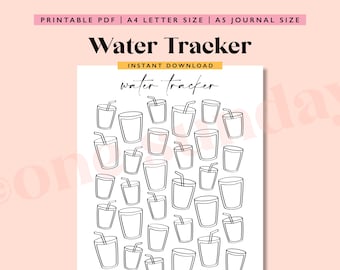Monthly Water Tracker: A5 Journal Printable (PDF)