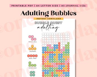 Adulting Tracker: Fun Printable Habit Journal (A4/A5 PDF Download)