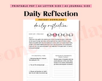 Daily Reflection Journal Page: A5 Printable (PDF Download)