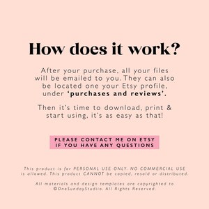 May include: Text explaining how to download digital files after purchase on Etsy. The text says "How does it work?" and explains that files will be emailed to the buyer and can also be found in their Etsy purchases. It also says "Please contact me on Etsy if you have any questions".