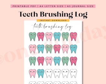 Teeth Brushing Tracker: A5 Printable Journal Page (PDF Download)