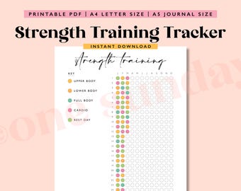 Krachttrainingtracker: afdrukbaar A5-fitnessdagboek (pdf)